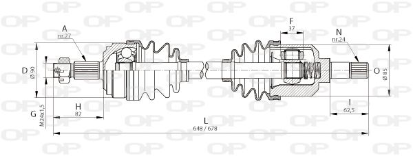 OPEN PARTS Приводной вал DRS6046.00